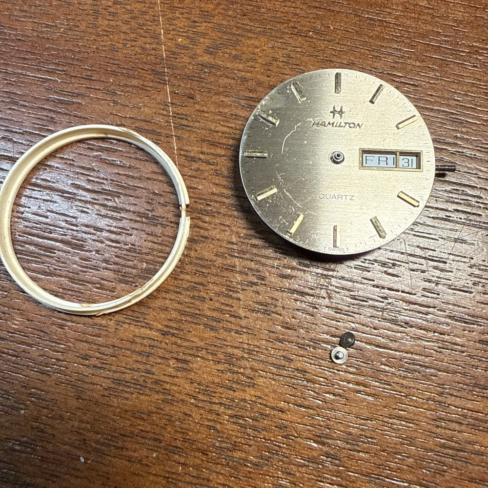 Hamilton Watch Movement Quartz Cal. 742 Dial Vintage 60's PROJECT For Parts